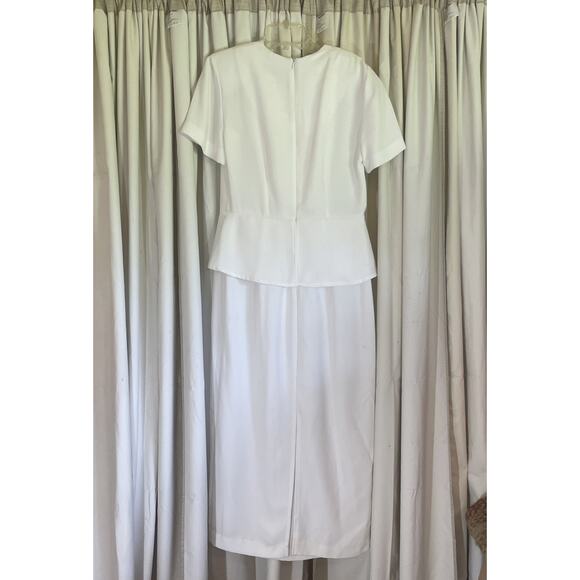 Danny & Nicole Bride/Mother/Grandmother One Piece White Suit Midi Dress Size 8 - Picture 2 of 9